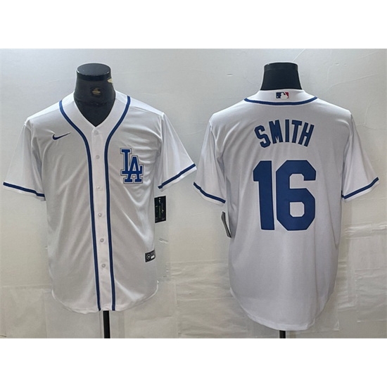 Men Los Angeles Dodgers 16 Will Smith White Cool Base Stitched Baseball Jersey Men Los Angeles Dodgers 16 Will Smith White Cool Base Stitched Baseball Jersey