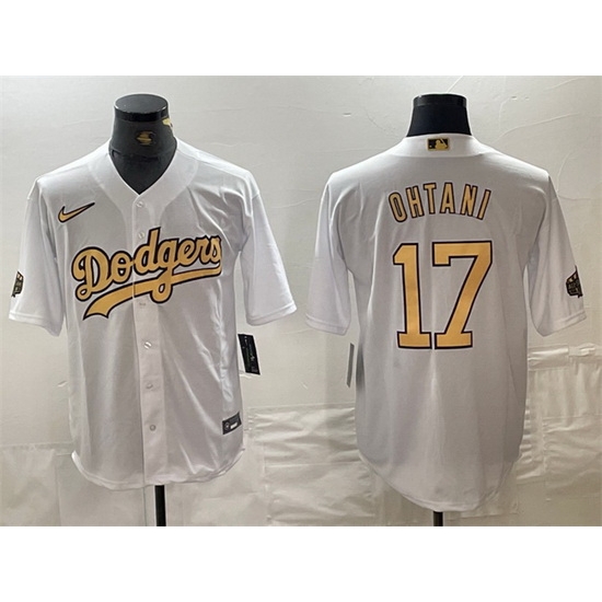 Men Los Angeles Dodgers 17 Shohei Ohtani 2022 All Star White Cool Base Stitched Baseball Jersey Men Los Angeles Dodgers 17 Shohei Ohtani 2022 All Star White Cool Base Stitched Baseball Jersey