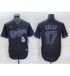 Men Los Angeles Dodgers 17 Shohei Ohtani Black Cool Base Stitched Baseball Jersey 8