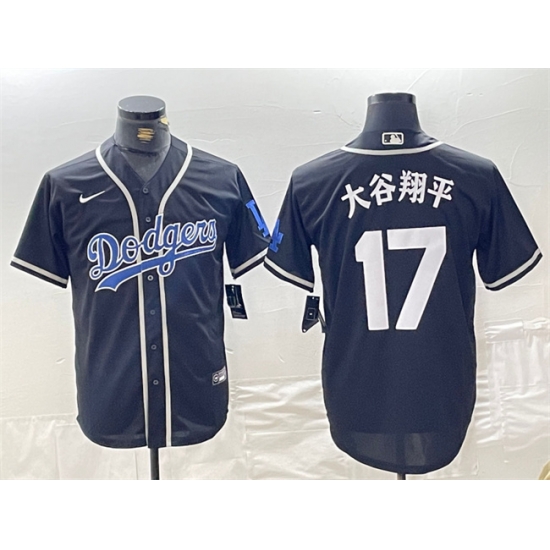 Men Los Angeles Dodgers 17 Shohei Ohtani Black Cool Base With Patch Stitched Baseball Jersey I Men Los Angeles Dodgers 17 Shohei Ohtani Black Cool Base With Patch Stitched Baseball Jersey I