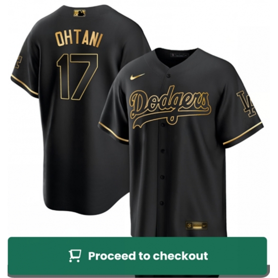 Men Los Angeles Dodgers 17 Shohei Ohtani Black Gold Stitched Baseball Jersey Men Los Angeles Dodgers 17 Shohei Ohtani Black Gold Stitched Baseball Jersey