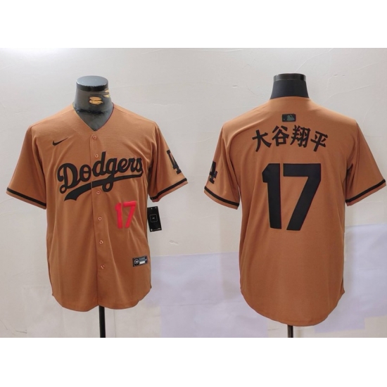 Men Los Angeles Dodgers 17 Shohei Ohtani Brown Cool Base Stitched Baseball Jersey 10 Men Los Angeles Dodgers 17 Shohei Ohtani Brown Cool Base Stitched Baseball Jersey 10