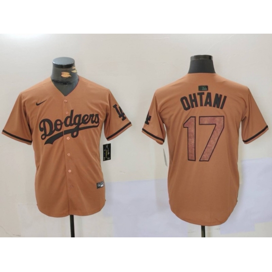 Men Los Angeles Dodgers 17 Shohei Ohtani Brown Cool Base Stitched Baseball Jersey 1 Men Los Angeles Dodgers 17 Shohei Ohtani Brown Cool Base Stitched Baseball Jersey 1