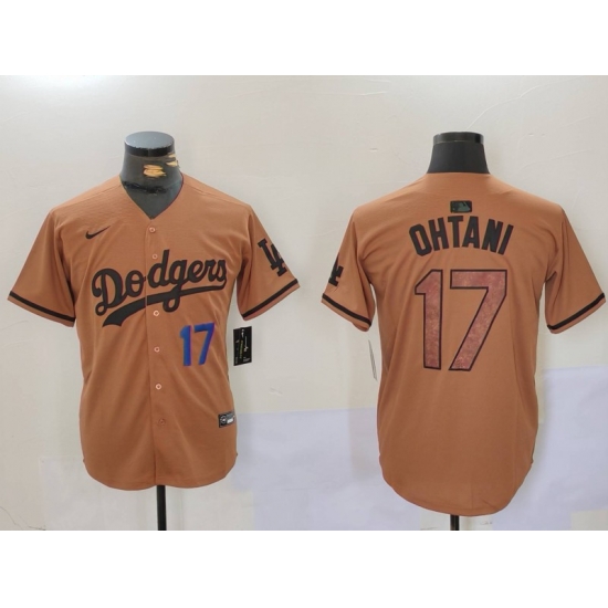 Men Los Angeles Dodgers 17 Shohei Ohtani Brown Cool Base Stitched Baseball Jersey 3 Men Los Angeles Dodgers 17 Shohei Ohtani Brown Cool Base Stitched Baseball Jersey 3