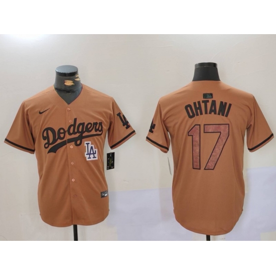 Men Los Angeles Dodgers 17 Shohei Ohtani Brown Cool Base Stitched Baseball Jersey 5 Men Los Angeles Dodgers 17 Shohei Ohtani Brown Cool Base Stitched Baseball Jersey 5