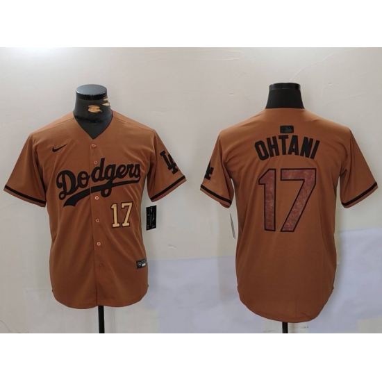 Men Los Angeles Dodgers 17 Shohei Ohtani Brown Cool Base Stitched Baseball Jersey 8 Men Los Angeles Dodgers 17 Shohei Ohtani Brown Cool Base Stitched Baseball Jersey 8