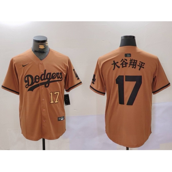Men Los Angeles Dodgers 17 Shohei Ohtani Brown Cool Base Stitched Baseball Jersey 9 Men Los Angeles Dodgers 17 Shohei Ohtani Brown Cool Base Stitched Baseball Jersey 9