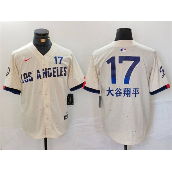 Men Los Angeles Dodgers 17 Shohei Ohtani Cream 2024 City Connect Limited Stitched Baseball Jersey Men Los Angeles Dodgers 17 Shohei Ohtani Cream 2024 City Connect Limited Stitched Baseball Jersey