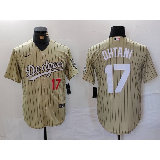 Men Los Angeles Dodgers 17 Shohei Ohtani Cream Cool Base Stitched Jersey 2 Men Los Angeles Dodgers 17 Shohei Ohtani Cream Cool Base Stitched Jersey 2
