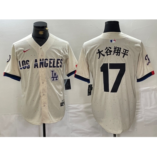 Men Los Angeles Dodgers 17 Shohei Ohtani Cream Stitched Baseball Jersey 1 I Men Los Angeles Dodgers 17 Shohei Ohtani Cream Stitched Baseball Jersey 1 I