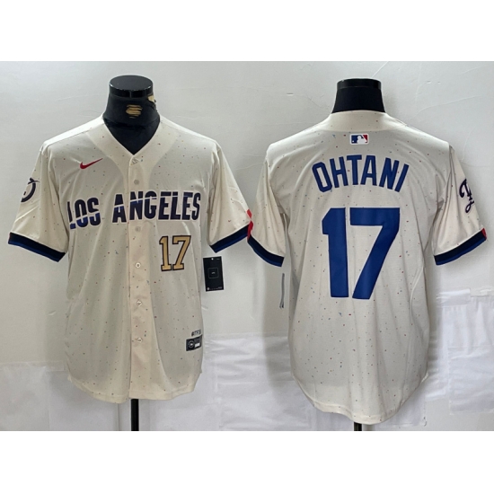 Men Los Angeles Dodgers 17 Shohei Ohtani Cream Stitched Baseball Jersey 3 II Men Los Angeles Dodgers 17 Shohei Ohtani Cream Stitched Baseball Jersey 3 II