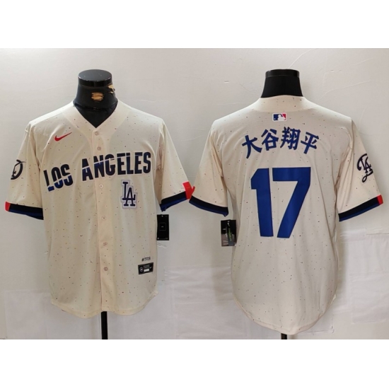 Men Los Angeles Dodgers 17 Shohei Ohtani Cream Stitched Baseball Jersey 3 I Men Los Angeles Dodgers 17 Shohei Ohtani Cream Stitched Baseball Jersey 3 I