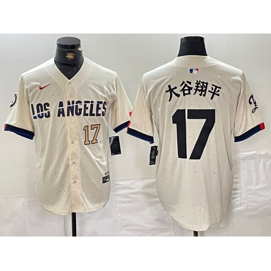 Men Los Angeles Dodgers 17 Shohei Ohtani Cream Stitched Baseball Jersey 5 Men Los Angeles Dodgers 17 Shohei Ohtani Cream Stitched Baseball Jersey 5