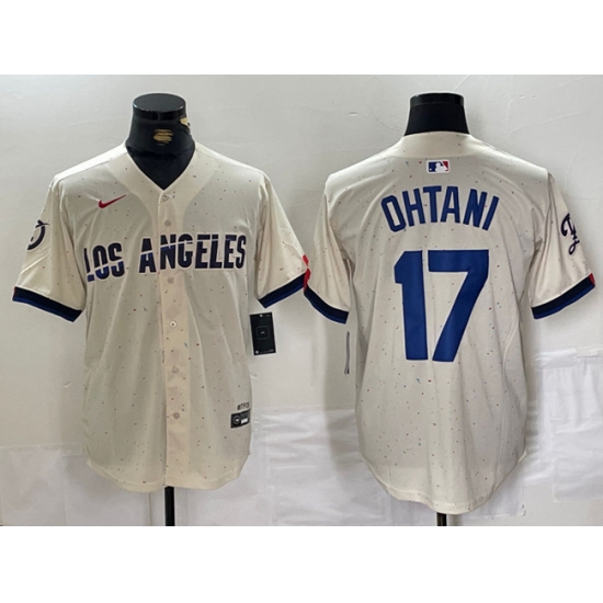 Men Los Angeles Dodgers 17 Shohei Ohtani Cream Stitched Baseball Jersey II Men Los Angeles Dodgers 17 Shohei Ohtani Cream Stitched Baseball Jersey II