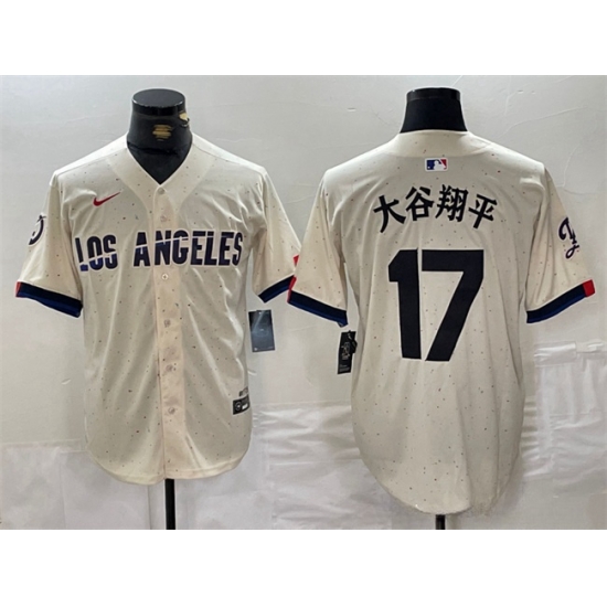 Men Los Angeles Dodgers 17 Shohei Ohtani Cream Stitched Baseball Jersey I Men Los Angeles Dodgers 17 Shohei Ohtani Cream Stitched Baseball Jersey I