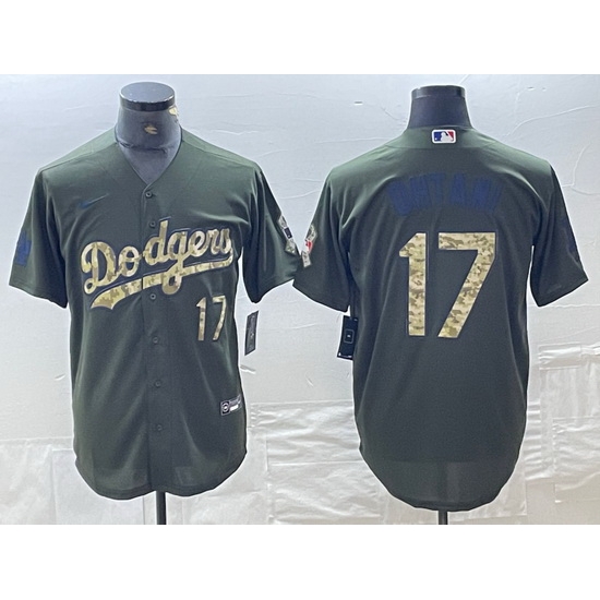 Men Los Angeles Dodgers 17 Shohei Ohtani Number Green Salute To Service Stitched Cool Base Nike Jersey Men Los Angeles Dodgers 17 Shohei Ohtani Number Green Salute To Service Stitched Cool Base Nike Jersey