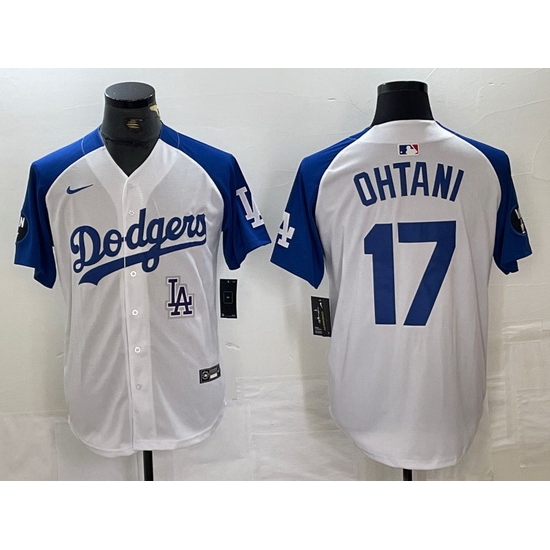 Men Los Angeles Dodgers 17 Shohei Ohtani White Blue Vin Patch Cool Base Stitched Baseball Jersey 9 Men Los Angeles Dodgers 17 Shohei Ohtani White Blue Vin Patch Cool Base Stitched Baseball Jersey 9