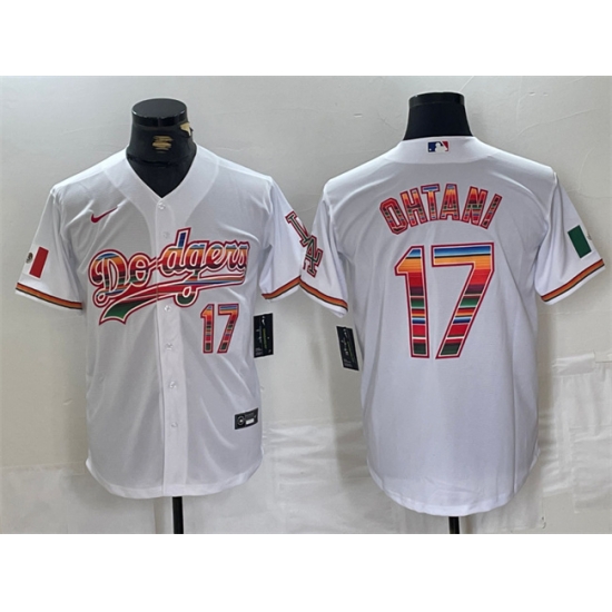 Men Los Angeles Dodgers 17 Shohei Ohtani White Mexico Cool Base Stitched Baseball Jersey Men Los Angeles Dodgers 17 Shohei Ohtani White Mexico Cool Base Stitched Baseball Jersey