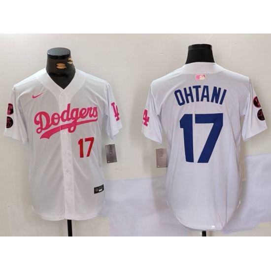 Men Los Angeles Dodgers 17 Shohei Ohtani White Pink Vin 26 Kobe Patch Stitched Baseball Jerseys Men Los Angeles Dodgers 17 Shohei Ohtani White Pink Vin 26 Kobe Patch Stitched Baseball Jerseys