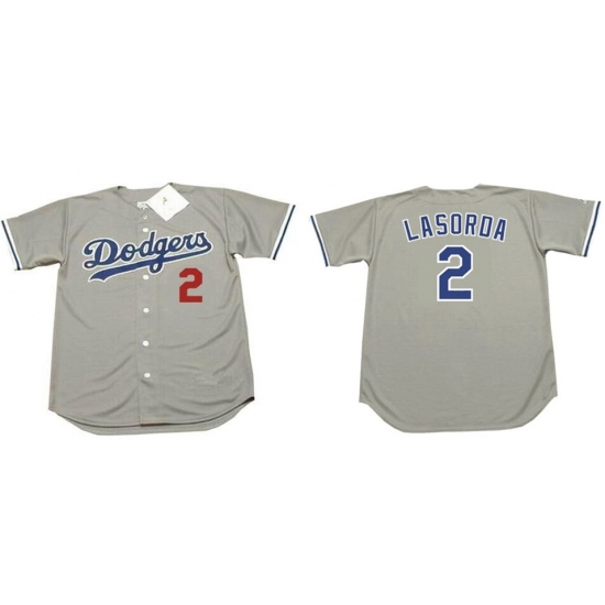Men Los Angeles Dodgers 2 Tommy Lasorda Grey Stitched MLB Jersey Men Los Angeles Dodgers 2 Tommy Lasorda Grey Stitched MLB Jersey