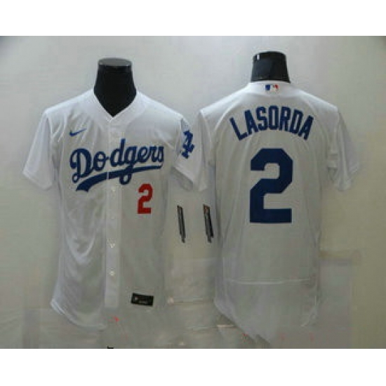 Men Los Angeles Dodgers 2 Tommy Lasorda White Stitched MLB Flex Base Nike Jersey Men Los Angeles Dodgers 2 Tommy Lasorda White Stitched MLB Flex Base Nike Jersey