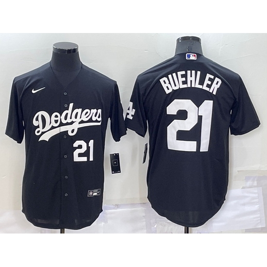 Men Los Angeles Dodgers 21 Walker Buehler Black Cool Base Stitched Baseball Jersey Men Los Angeles Dodgers 21 Walker Buehler Black Cool Base Stitched Baseball Jersey