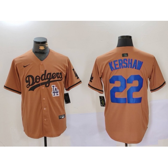 Men Los Angeles Dodgers 22 22 Clayton Kershaw Brown Cool Base Stitched Baseball Jersey 3 Men Los Angeles Dodgers 22 22 Clayton Kershaw Brown Cool Base Stitched Baseball Jersey 3