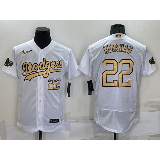 Men Los Angeles Dodgers 22 Clayton Kershaw 2022 All Star White Flex Base Stitched Baseball Jersey Men Los Angeles Dodgers 22 Clayton Kershaw 2022 All Star White Flex Base Stitched Baseball Jersey