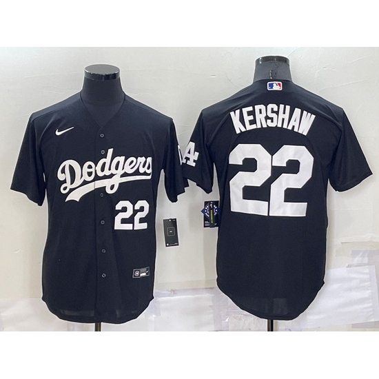 Men Los Angeles Dodgers 22 Clayton Kershaw Black Cool Base Stitched Baseball Jersey Men Los Angeles Dodgers 22 Clayton Kershaw Black Cool Base Stitched Baseball Jersey