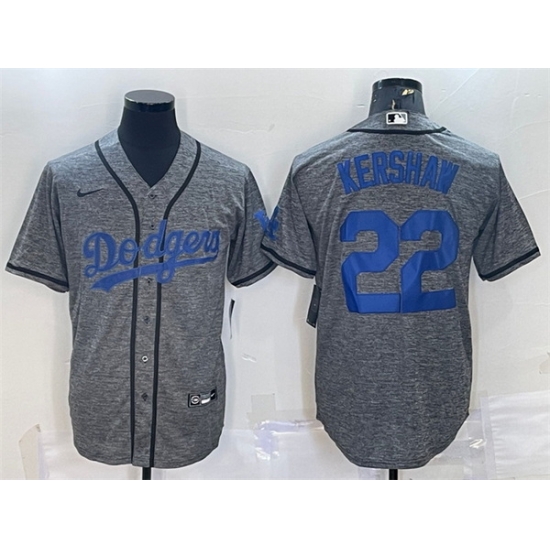 Men Los Angeles Dodgers 22 Clayton Kershaw Grey Cool Base Stitched Jersey Men Los Angeles Dodgers 22 Clayton Kershaw Grey Cool Base Stitched Jersey