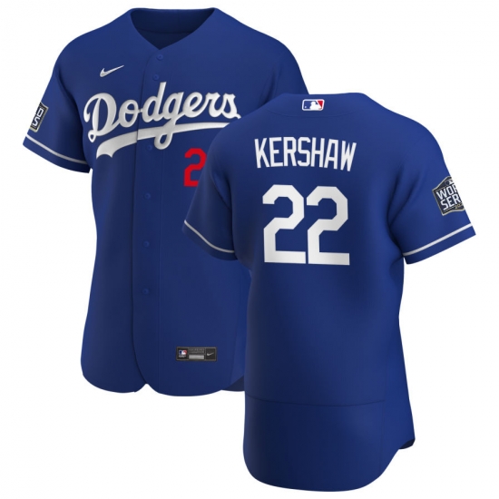Men Los Angeles Dodgers 22 Clayton Kershaw Men Nike Royal Alternate 2020 World Series Bound Flex Base Player MLB Jersey Men Los Angeles Dodgers 22 Clayton Kershaw Men Nike Royal Alternate 2020 World Series Bound Flex Base Player MLB Jersey