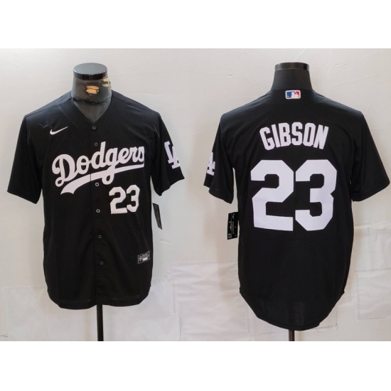 Men Los Angeles Dodgers 23 Kirk Gibson Black Cool Base Stitched Baseball Jersey 1 Men Los Angeles Dodgers 23 Kirk Gibson Black Cool Base Stitched Baseball Jersey 1