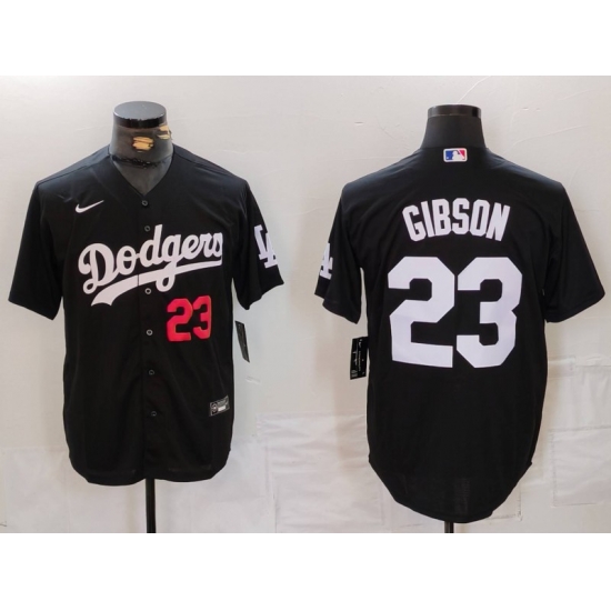 Men Los Angeles Dodgers 23 Kirk Gibson Black Cool Base Stitched Baseball Jersey 3 Men Los Angeles Dodgers 23 Kirk Gibson Black Cool Base Stitched Baseball Jersey 3
