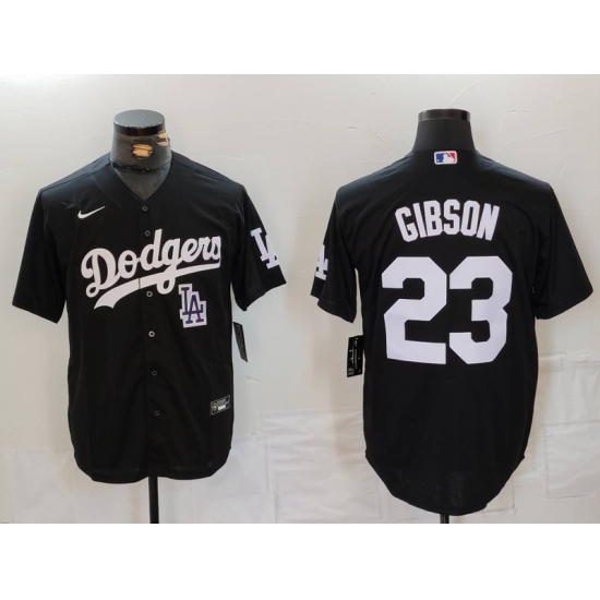Men Los Angeles Dodgers 23 Kirk Gibson Black Cool Base Stitched Baseball Jersey 6 Men Los Angeles Dodgers 23 Kirk Gibson Black Cool Base Stitched Baseball Jersey 6