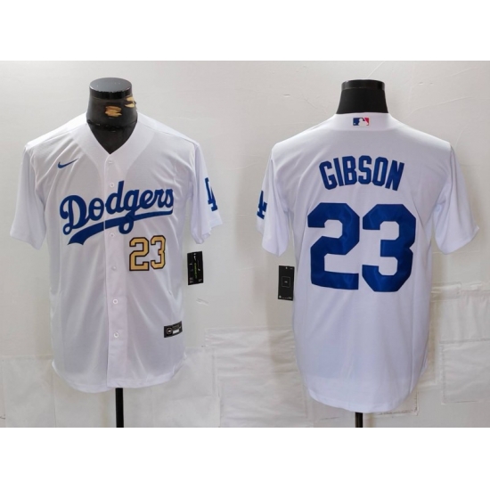 Men Los Angeles Dodgers 23 Kirk Gibson White Cool Base Stitched Baseball Jersey 2 Men Los Angeles Dodgers 23 Kirk Gibson White Cool Base Stitched Baseball Jersey 2