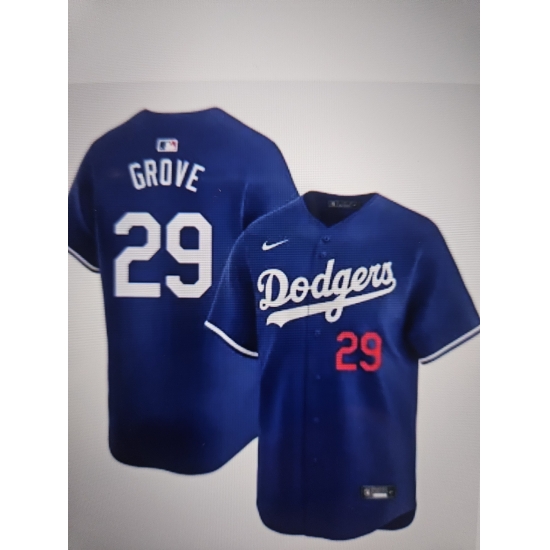 Men Los Angeles Dodgers 29 Michael Grove Blue Stitched Baseball Jersey Men Los Angeles Dodgers 29 Michael Grove Blue Stitched Baseball Jersey