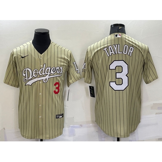 Men Los Angeles Dodgers 3 Chris Taylor Cream Cool Base Stitched Jersey Men Los Angeles Dodgers 3 Chris Taylor Cream Cool Base Stitched Jersey