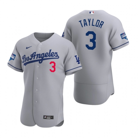 Men Los Angeles Dodgers 3 Chris Taylor Gray 2020 World Series Champions Road Flex Base Jersey Men Los Angeles Dodgers 3 Chris Taylor Gray 2020 World Series Champions Road Flex Base Jersey