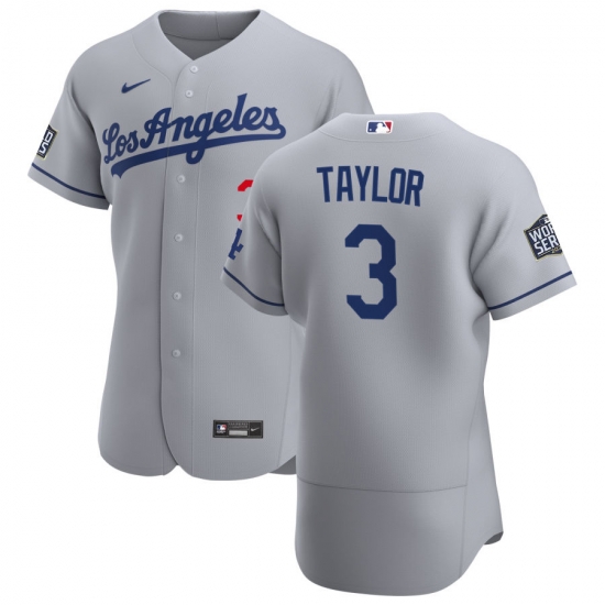 Men Los Angeles Dodgers 3 Chris Taylor Men Nike Gray Road 2020 World Series Bound Flex Base Team MLB Jersey Men Los Angeles Dodgers 3 Chris Taylor Men Nike Gray Road 2020 World Series Bound Flex Base Team MLB Jersey