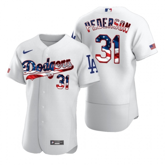 Men Los Angeles Dodgers 31 Joc Pederson Men Nike White Fluttering USA Flag Limited Edition Flex Base MLB Jersey Men Los Angeles Dodgers 31 Joc Pederson Men Nike White Fluttering USA Flag Limited Edition Flex Base MLB Jersey
