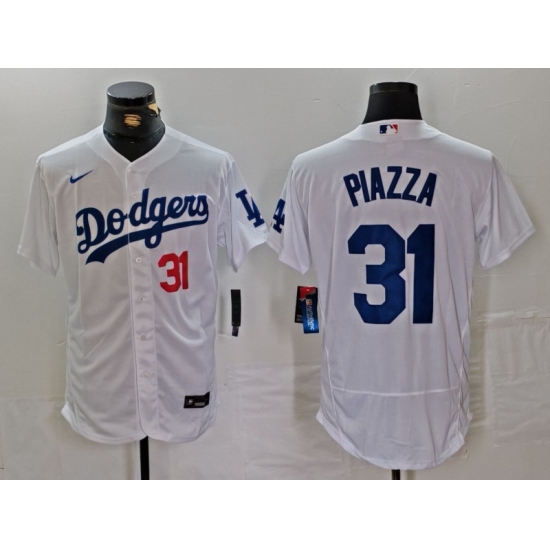 Men Los Angeles Dodgers 31 Mike Piazza White Flex Base Stitched Baseball Jersey 1 Men Los Angeles Dodgers 31 Mike Piazza White Flex Base Stitched Baseball Jersey 1