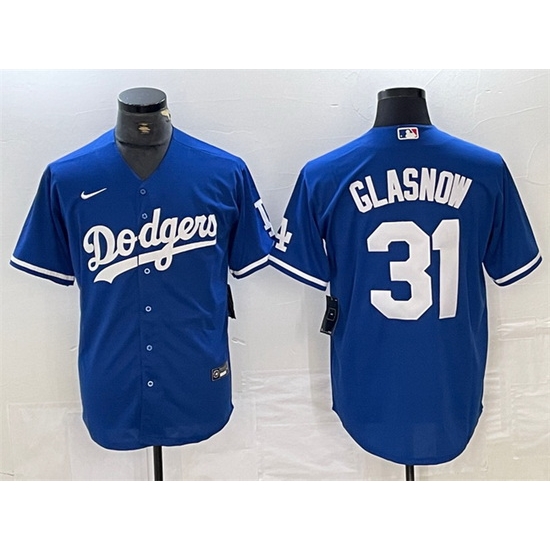 Men Los Angeles Dodgers 31 Tyler Glasnow Blue Cool Base Stitched Baseball Jersey Men Los Angeles Dodgers 31 Tyler Glasnow Blue Cool Base Stitched Baseball Jersey