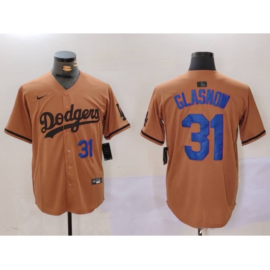 Men Los Angeles Dodgers 31 Tyler Glasnow Brown Cool Base Stitched Baseball Jersey 7 Men Los Angeles Dodgers 31 Tyler Glasnow Brown Cool Base Stitched Baseball Jersey 7