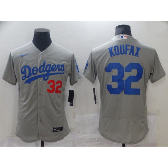 Men Los Angeles Dodgers 32 Koufax Grey Elite 2021 Nike MLB Jersey Men Los Angeles Dodgers 32 Koufax Grey Elite 2021 Nike MLB Jersey