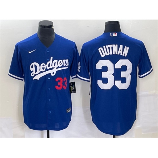 Men Los Angeles Dodgers 33 James Outman Royal Cool Base Stitched Baseball Jersey Men Los Angeles Dodgers 33 James Outman Royal Cool Base Stitched Baseball Jersey