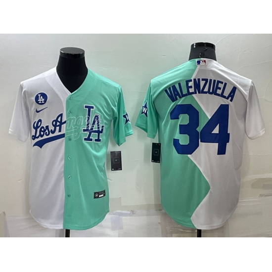 Men Los Angeles Dodgers 34 Fernando Valenzuela 2022 All Star White Green Cool Base Stitched Baseball Jerseys Men Los Angeles Dodgers 34 Fernando Valenzuela 2022 All Star White Green Cool Base Stitched Baseball Jerseys