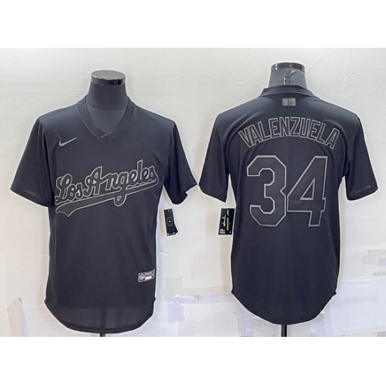 Men Los Angeles Dodgers 34 Fernando Valenzuela Black Pitch Black Fashion Replica Stitched Jersey Men Los Angeles Dodgers 34 Fernando Valenzuela Black Pitch Black Fashion Replica Stitched Jersey