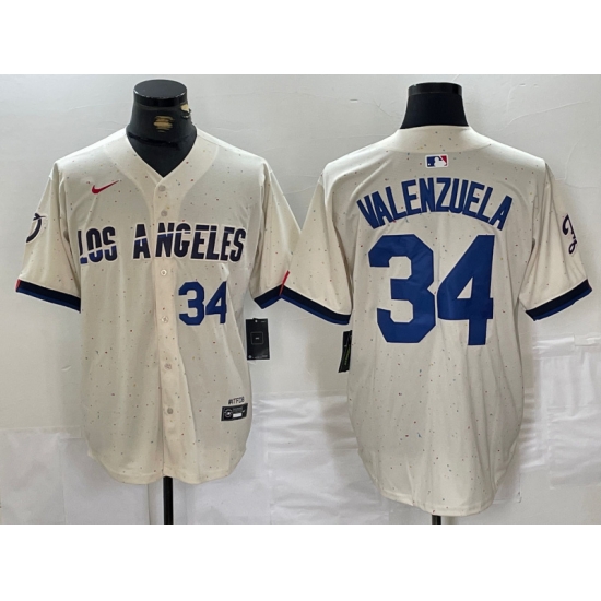 Men Los Angeles Dodgers 34 Toro Valenzuela Cream Stitched Baseball Jersey 7 Men Los Angeles Dodgers 34 Toro Valenzuela Cream Stitched Baseball Jersey 7