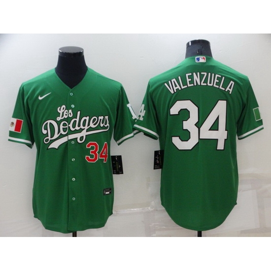 Men Los Angeles Dodgers 34 Toro Valenzuela Green Stitched Baseball jersey Men Los Angeles Dodgers 34 Toro Valenzuela Green Stitched Baseball jersey