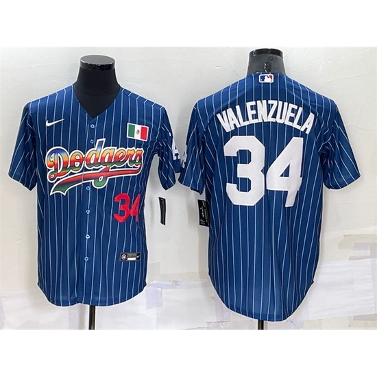 Men Los Angeles Dodgers 34 Toro Valenzuela Navy Mexico Rainbow Cool Base Stitched Baseball Jersey Men Los Angeles Dodgers 34 Toro Valenzuela Navy Mexico Rainbow Cool Base Stitched Baseball Jersey